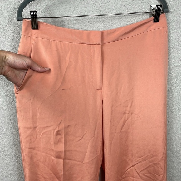 New Lafayette 148 Silk Blend Sullivan Wide Leg Pants Orange Peach Sz 6 - Picture 3 of 15